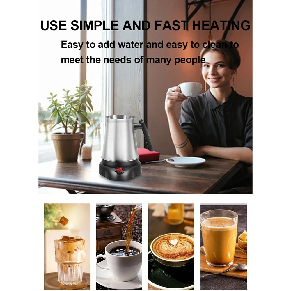 Turkish Greek Coffee Moka Tea Pot Maker Machine 800ML Portable Electric Kettle 6 Cups Stainless Steel Boiling Water 220V EU 전 5