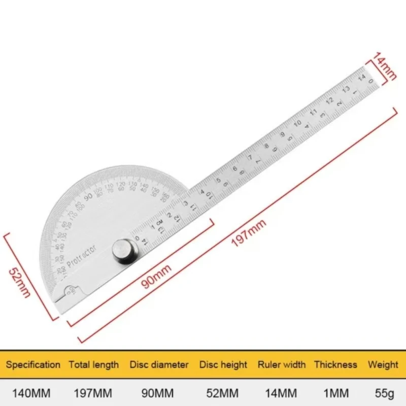 Protractor Angle Ruler Dividing Gauge Angle Ruler 180 Degree Semi Circular Carpenter 14cm 1PC digital angle protractor angle protractor angle measuring tool