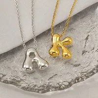 26 Initial Letter 18k Stainless Steel Balloon Bubble Necklace for Women Personalized Jewelry Gift Wholesales - Image 6