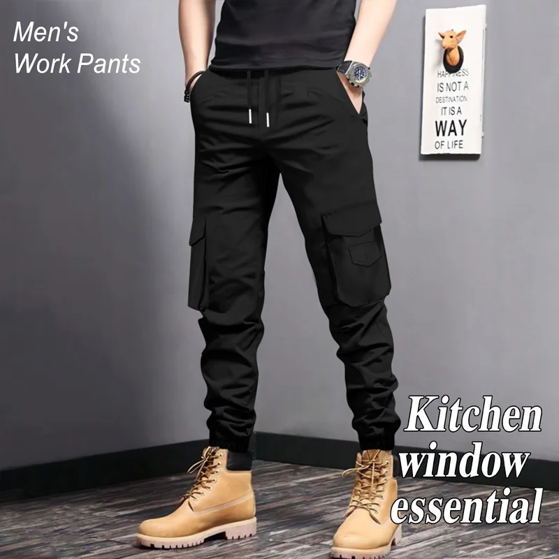 Men's Casual Workwear Pants Wrinkle Resistant Lightweight Pocket Design Suitable for All Seasons