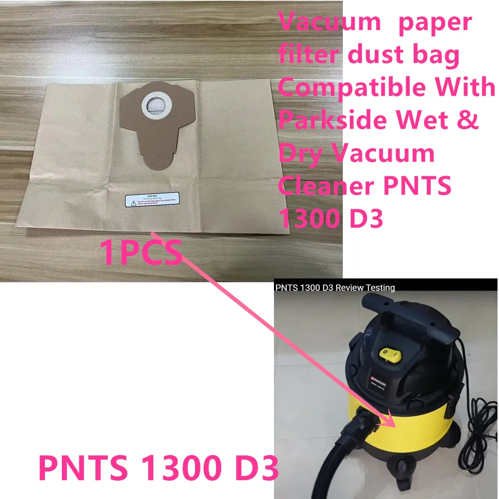 10 sacs d'aspirateur Parkside - 20 L PNTS 1300 Lidl BK 38026, marron,  906-05 - Pour aspirateur Parkside sec / humide : : Cuisine et  maison