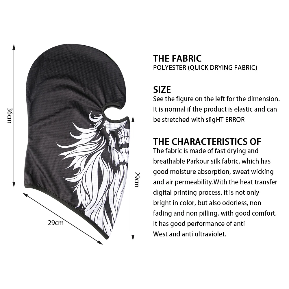 Skull Balaclava Mask Men Cycling Cap Snowboard Ski Face Cover Motorcycle Bicycle Hat Bandana Scarf Neckwarm Breathable Windproof 3