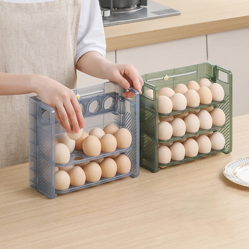

Eggs Holder Fridge Storage Container Kitchen Storage and Organization Egg Tray Transparent Acrylic Showcase Home Storage