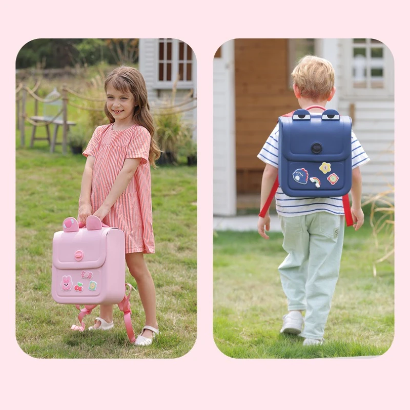 Hign-end Kids School Bag for Girls Hard EVA Backpack for Boys Travel Cartoon DIY Backpacks with DIY Patches Children Gift рюкзак 6
