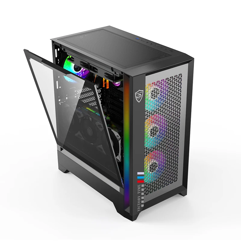 Power Train Titanium 3080 EATX Desktop Computer Case Middle Tower Side Transparent Game RGB Chassis For 360 Water-Cooled