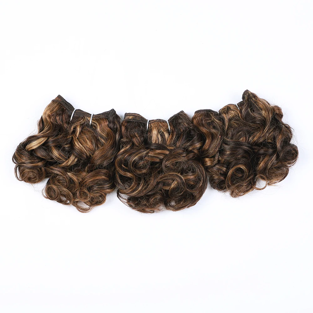 Sleek Brazilian Jerry Curly Human Hair Bundles Romance Curl P4/27/30 Highlight Human Hair Weave Bundles Remy Extension