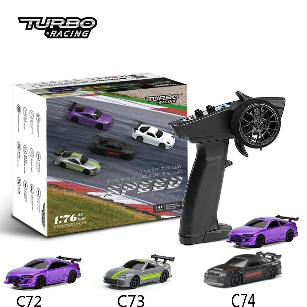 Turbo Racing 1:76 C65 C64 C63 C61 C62 C72 C73 C74 C75 RTR Flat Running Toys on Road RC Drift Car W/ Gyro Radio For Kids Adults 2
