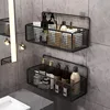 Non Perforated Bathroom Shelf Storage Basket with Hooks for Wall Storage Toiletries Shampoo and Shower Gel Storage 3