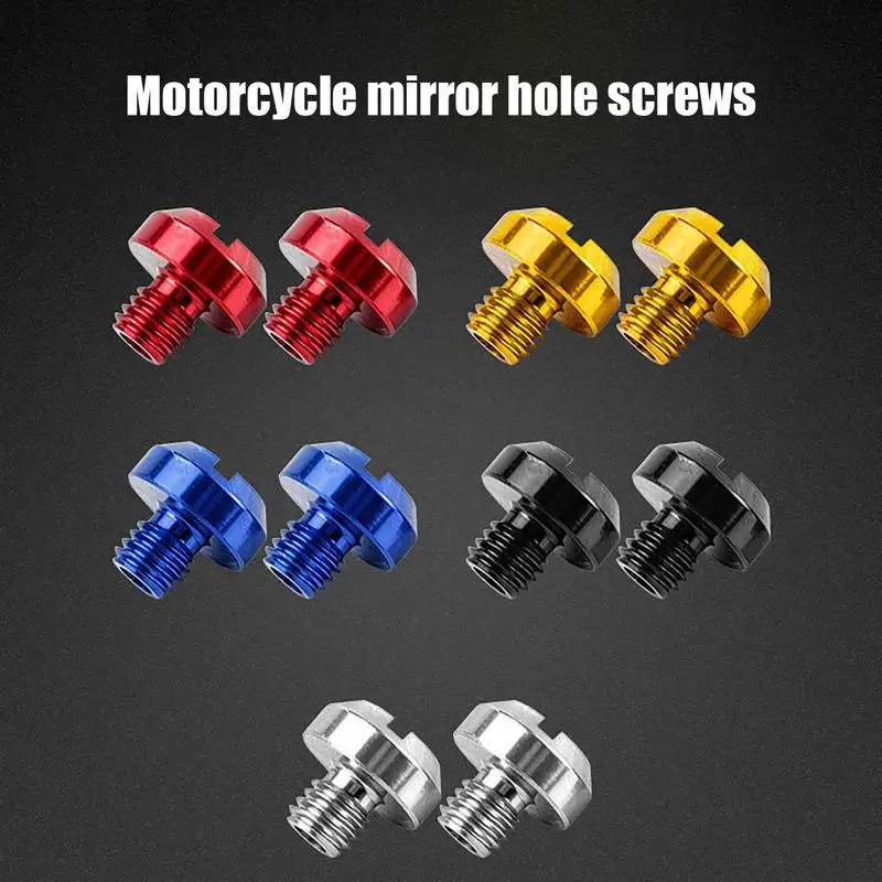 Universal Motorcycle Mirror Screws Aluminum Alloy Motorcycle Rearview Plugs Portable Motorcycle