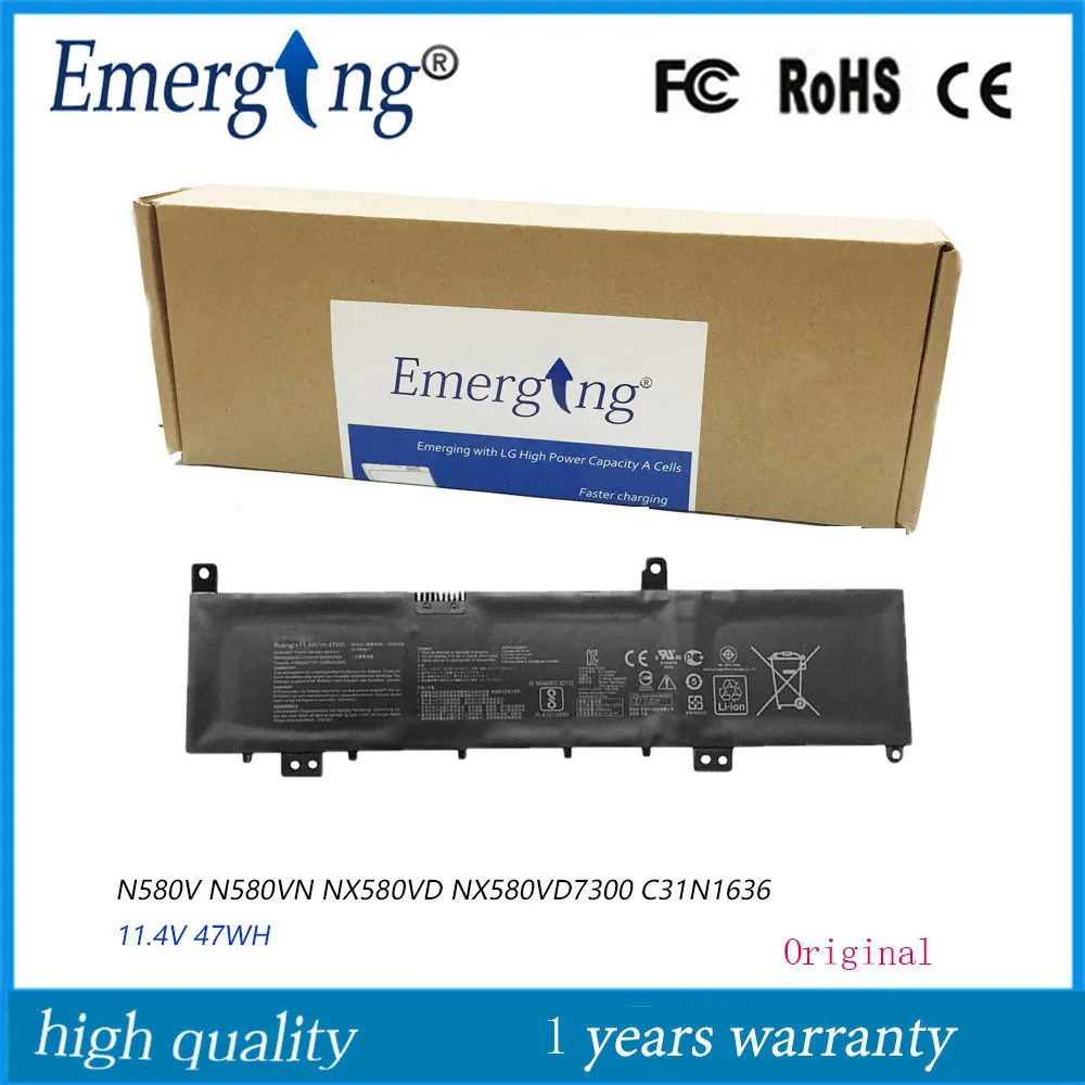 Chinoket C31N1636 Laptop Akku für Asus VivoBook Pro 15 N580VN N580VD N580GD NX580V NX580VD X580V X580VN X580VD X580GD M580VD ZenBook Pro 15 UX502VD 47Wh/11.4V