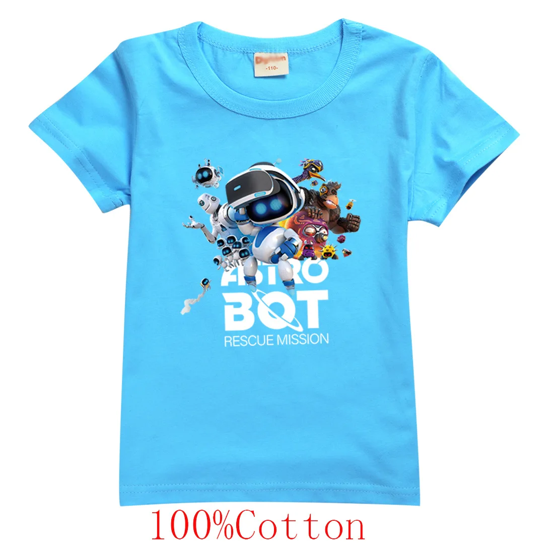 Astros Playroom Game Astrobot T Shirt Kids ASTRO BOT Cartoon Clothes Teen Boys Short Sleeve Tops Baby Girls 100% Cotton T-shirts 3