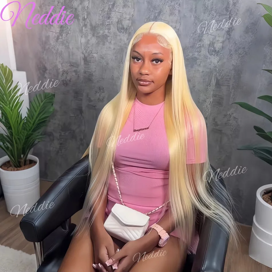 Human Hair Wig Blonde Wig Straight 613 Hd Lace Frontal Wig 13X6 13X4 Transparent Brazilian Straight Lace Front Wigs 30 Inch Human Hair