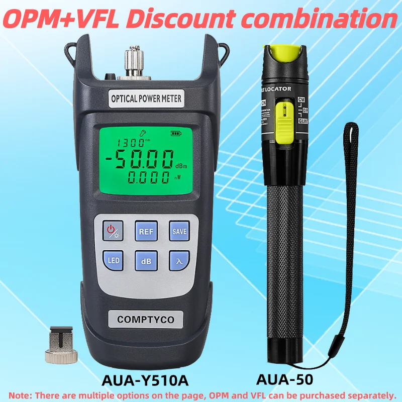 AUA-Y510A Optical Power Meter(OPM -50 ~+26dBm)&Visual Fault Locator(50/1/10/20/30mw VFL) FTTH Fiber Tester Tool Kit (Optional) transparency tester manufacturer transmittance and digital optical haze meter