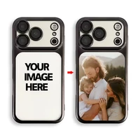Luxury Matte Hard PC Ultra Slim Case for iPhone 17 Pro Max 16 15 14 13 Plating Camera Film Protector Customized couple photos 2