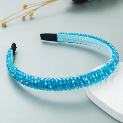 Crystal Beaded Braided Handmade Headband (Blue)