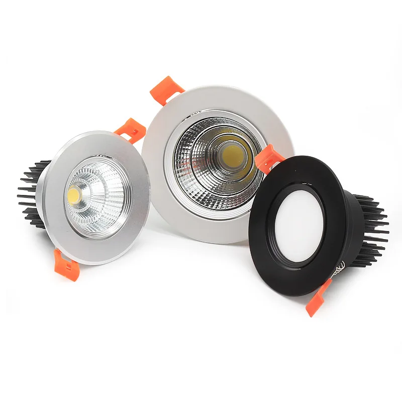 디밍이 가능한 매입형 COB LED 다운라이트 5W 7W 9W 12W 15W 18W LED 천장 스포트라이트 AC85265V LED 천장 조명 실내 조명