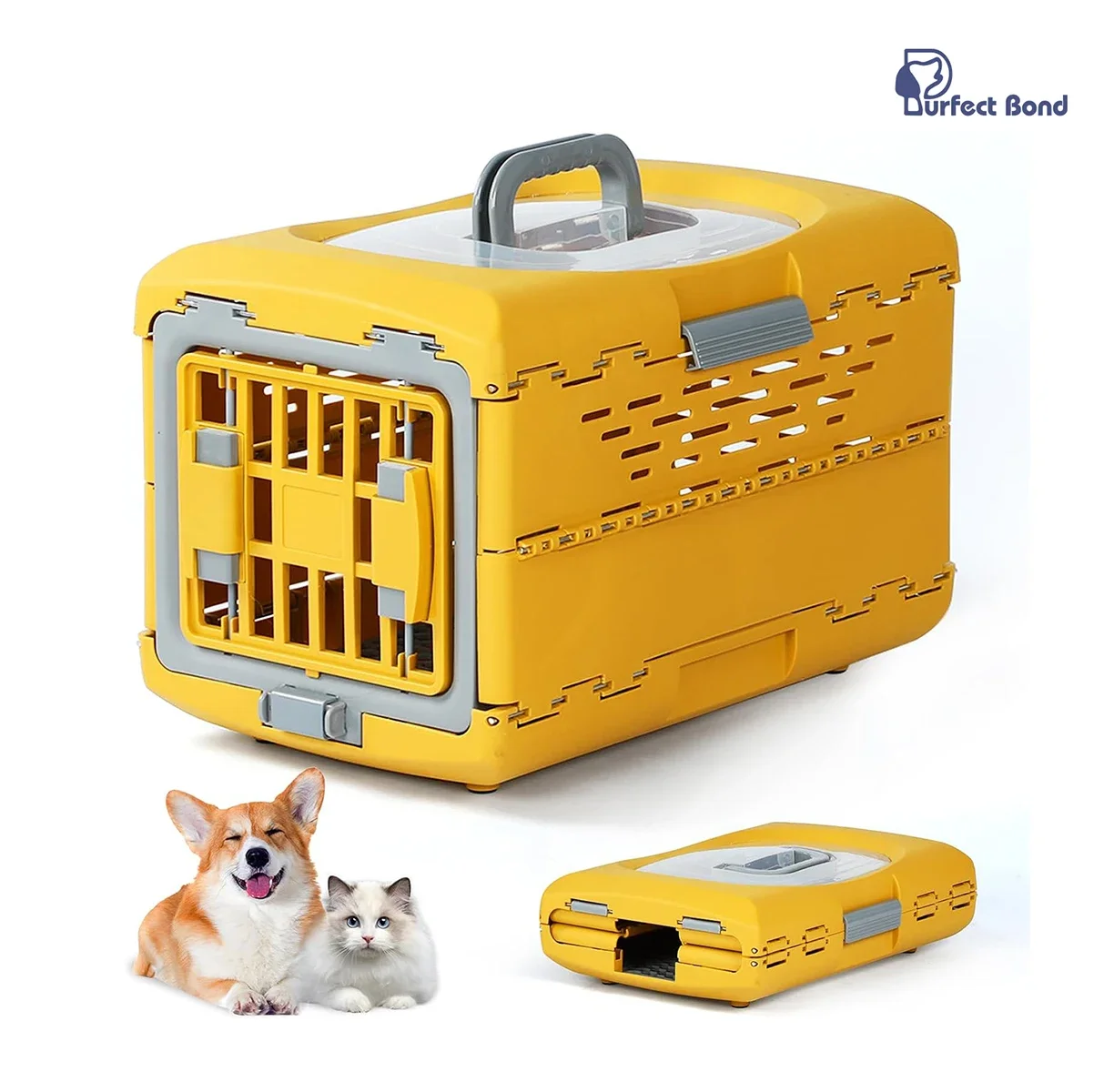 

Collapsible Dog Crate The Perfect Travel Solution for Small Medium Dogs and Cats Foldable Lightweight and Breathable Carrier