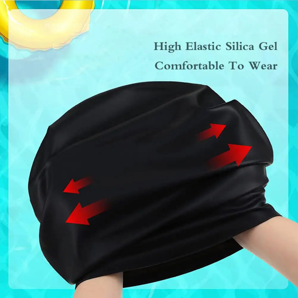 SwimCapLargeSizeSwimmingCapsKeepHairDrySolidColorUsefulEasy