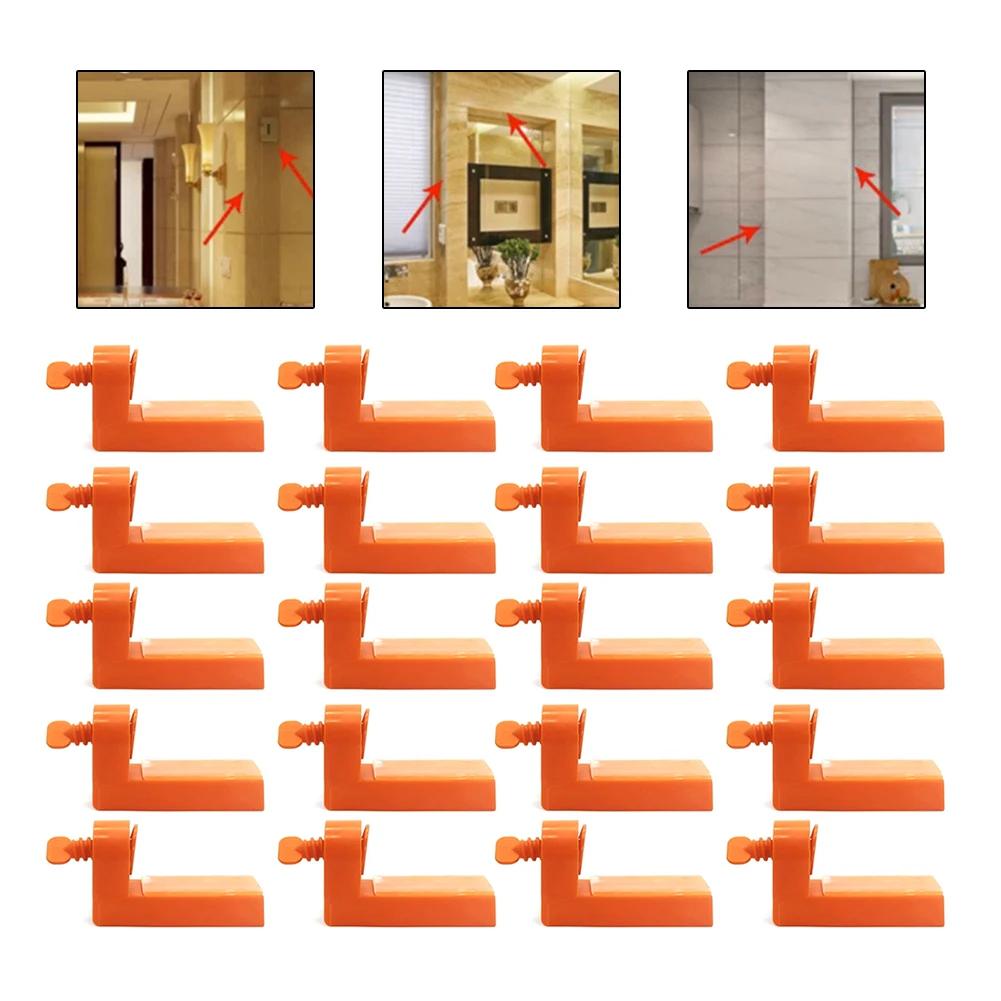 

20Pcs Ceramic Outer Angle Tile Leveling System Clips Spacers For Floor Wall Tile Fixing Laying Construction Tools Building