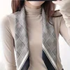 27.58" Black Gray Houndstooth Square Scarf Boho Thin Silk Feeling Neck Scarf Professional Decorative Small Scarf For Women 4