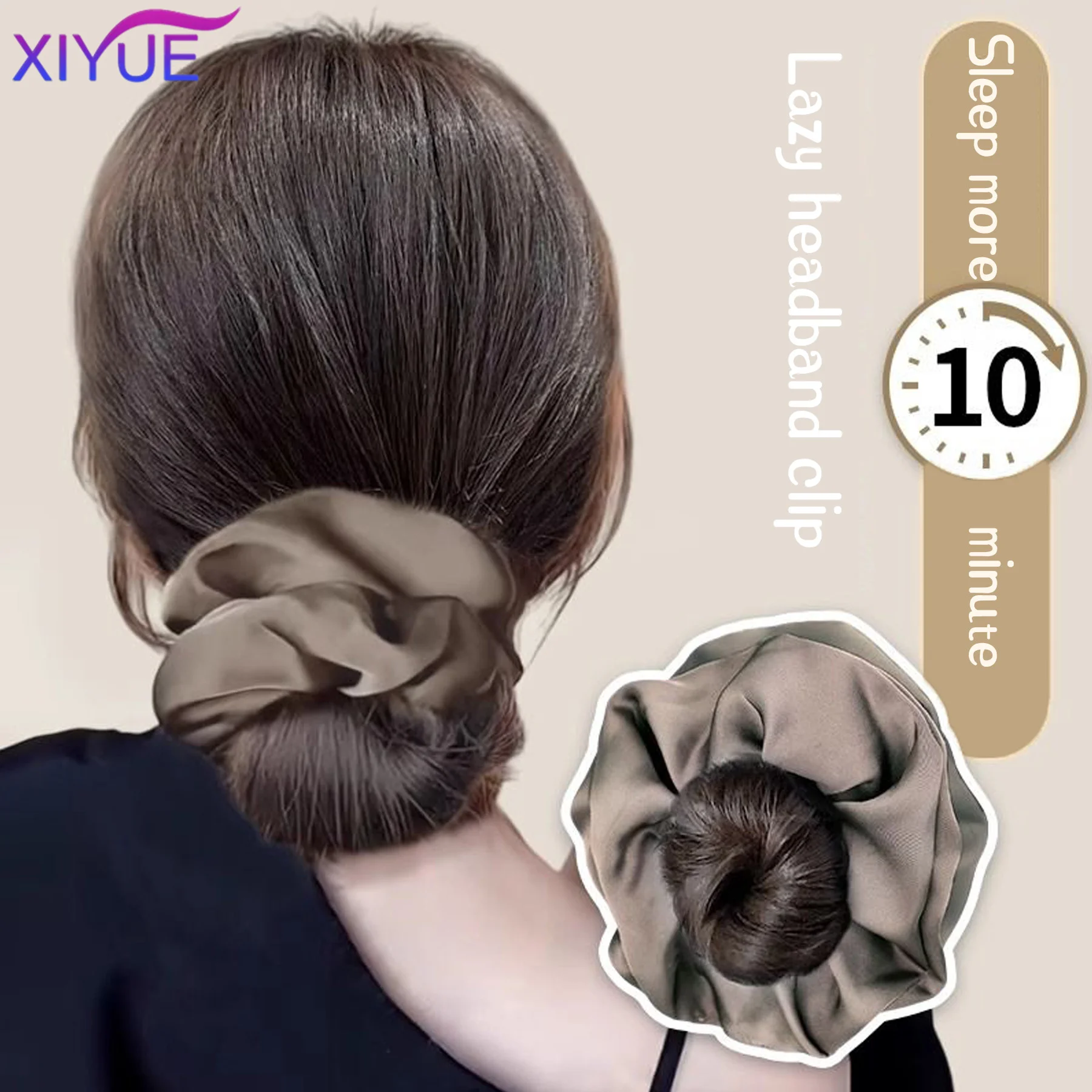 XIYUE Synthetic Ball Head Wig Female Claw Clip Shuttlecock Head Lazy Style Natural Korean Style Fluffy Clip Ball Hair Bun