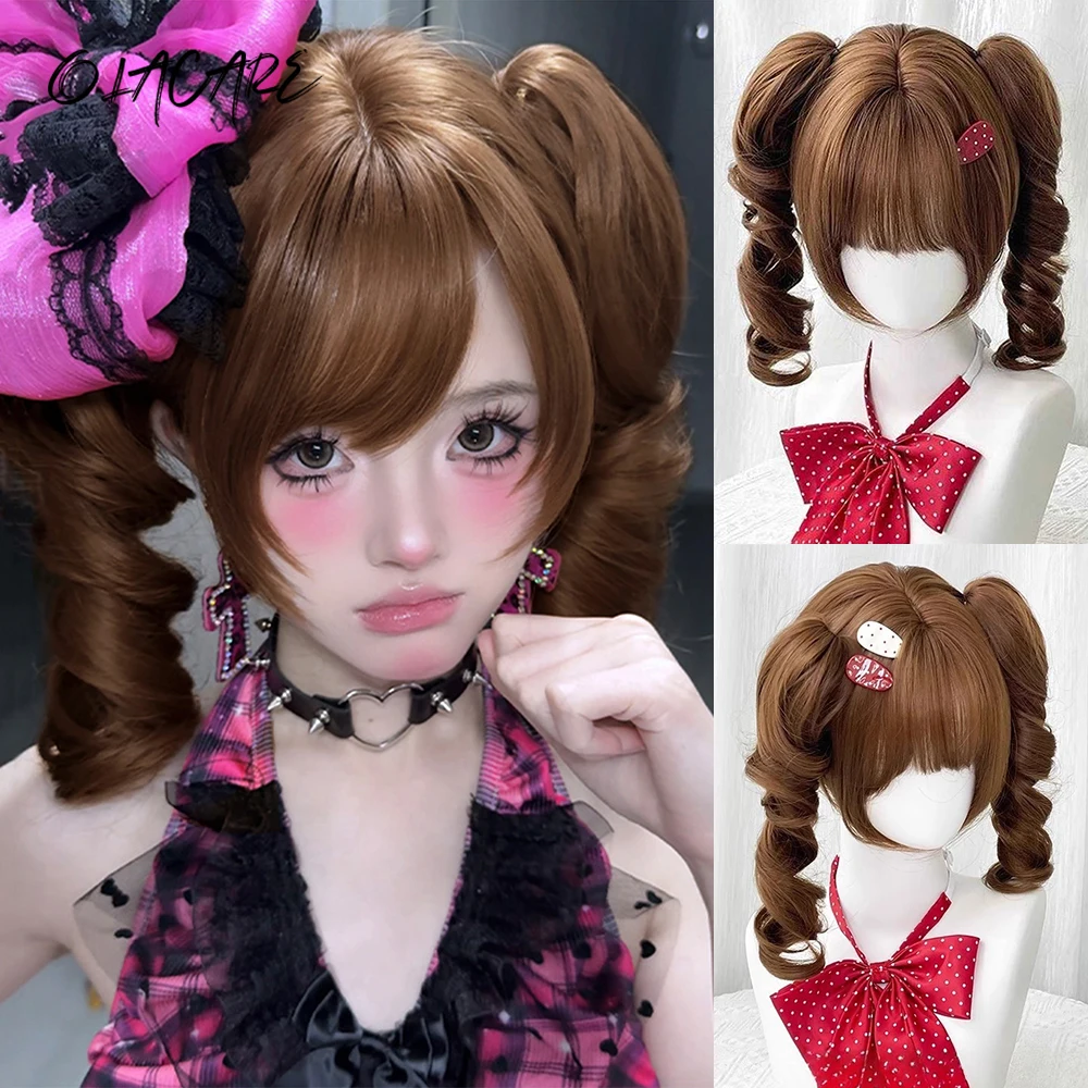 Synthetic Blonde Bob Wig for Women with Curly Ponytail