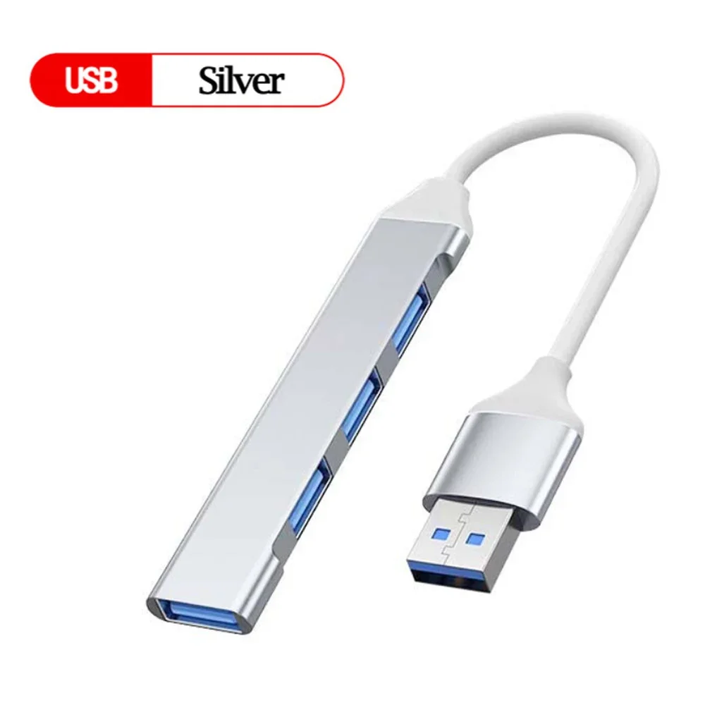 High-Speed 4-Port USB Hub with Type-C Splitter