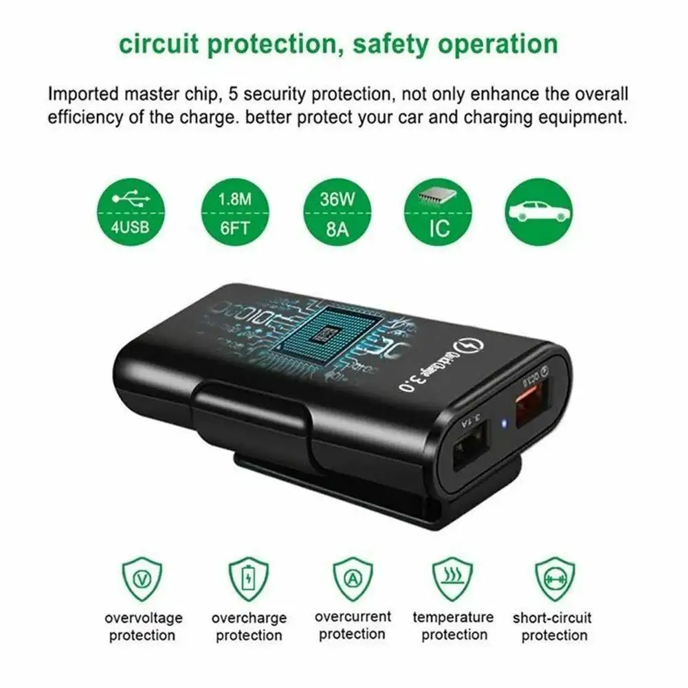 Chargeur rapide 36W USB 3.0 Pour Voiture-8
