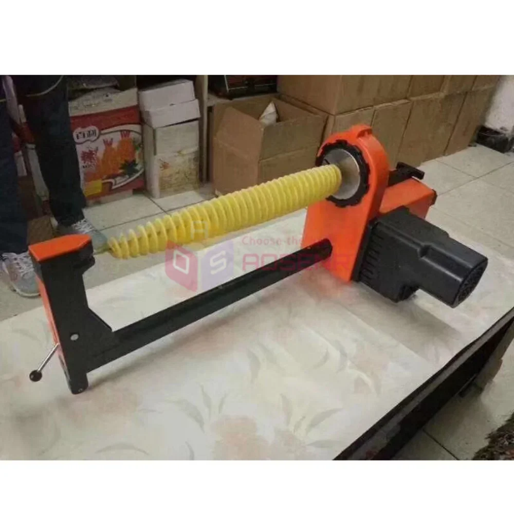 Automatic Electric Spiral Potato Cutter Tornado Potato Slicer Curly Fries Twist Tower Machine