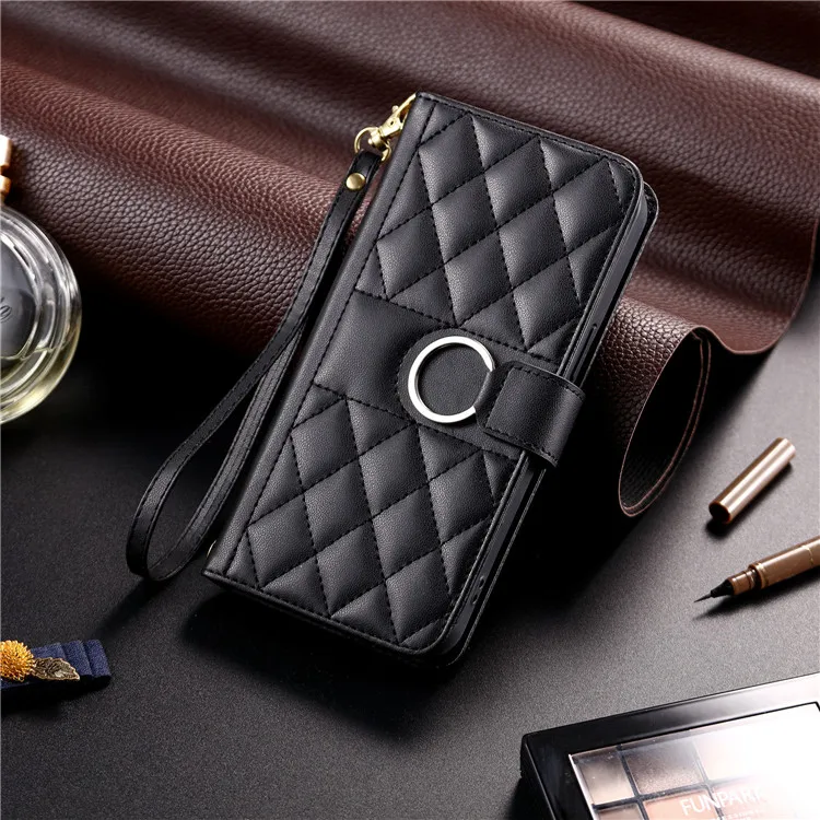 Leather Flip Wallet Phone Case with Stand and Protective Cover