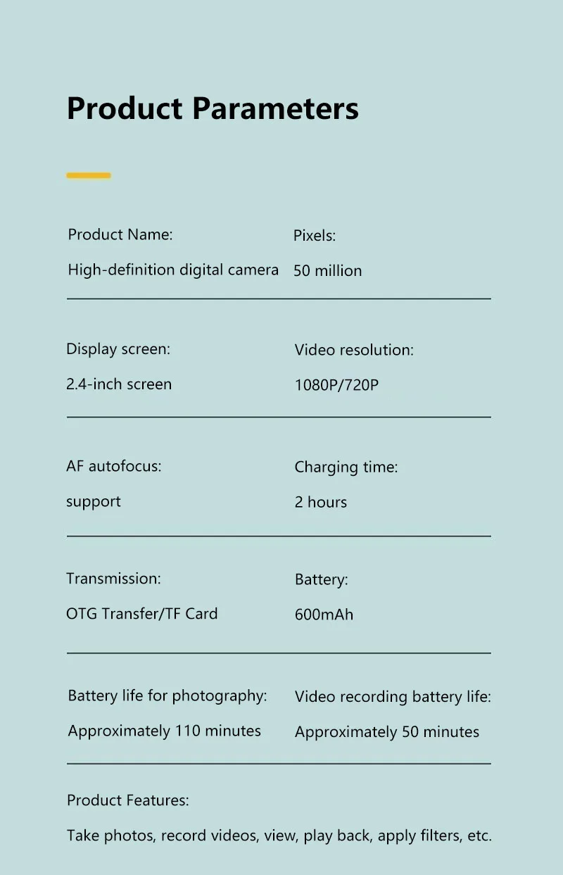 Digital 4k Ccd Camera 5mp Vintage Camcorder With 8x Zoom For Kids_voghion.com