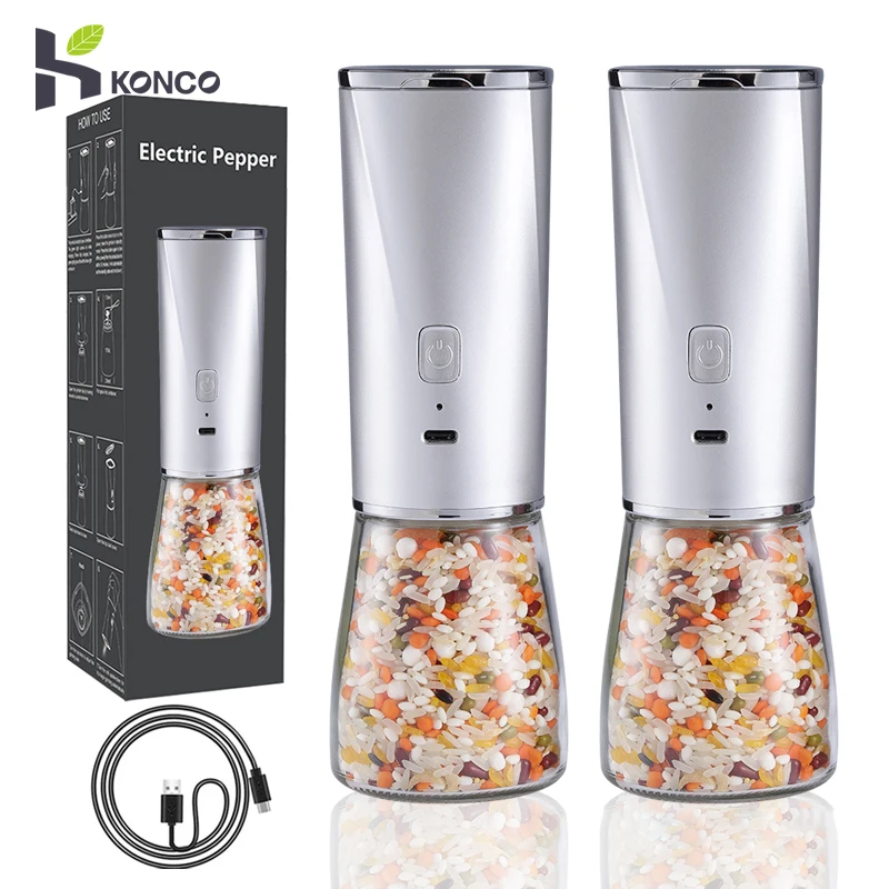 Electric Automatic Mill Pepper And Salt Grinder USB Charging Spice