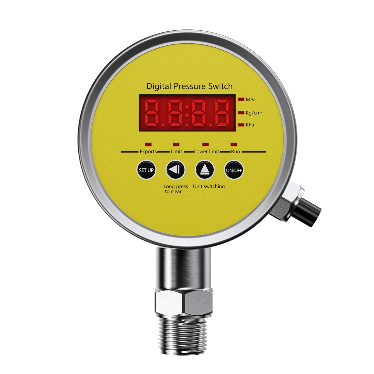 Stainless Steel Pressure Switch 2 Relays LED Digital Pressure Transmitter Meter Intelligent Alarm Controller