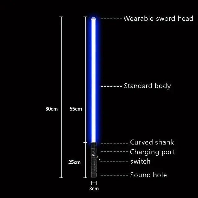80cm Lightsaber Laser RGB Metal Light Saber Sword Toys Espada Kpop Lightstick 2 In 1 With Sound Children's Cool Toys 3