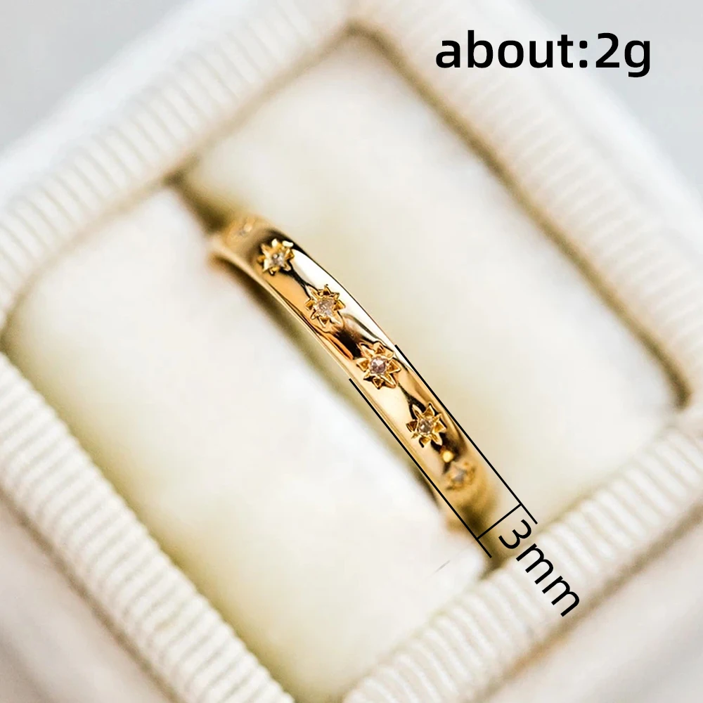 Wedding Rings for Women Simple Thin Design Silver Gold CZ Jewelry