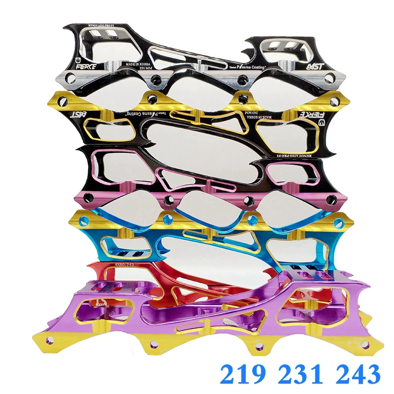 Inline skate frame rockered 219mm 231mm 243mm for roller frame