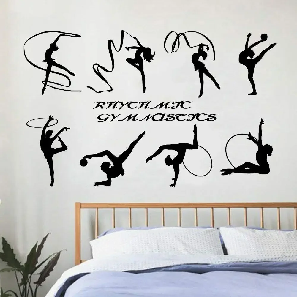 Rhythmic Gymnastics Wall Stickers Home Decoration Exercise Room School Logo Sport Girl Vinyl Self-adhesive Wall Decals Y800 - 2