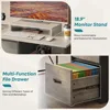 L Shaped Desk with Drawers, 55 inch Office L Desk with Reversible File Drawer, Industrial Wood Computer Desk 5