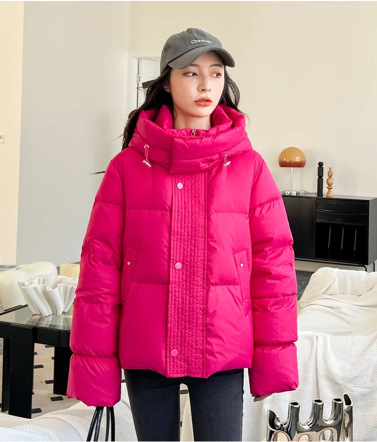 Winter All-match Plus Cotton Thickened Knee Down Jacket Women Mid-length White Duck Down Warm Down Jacket Women's Plus Size
