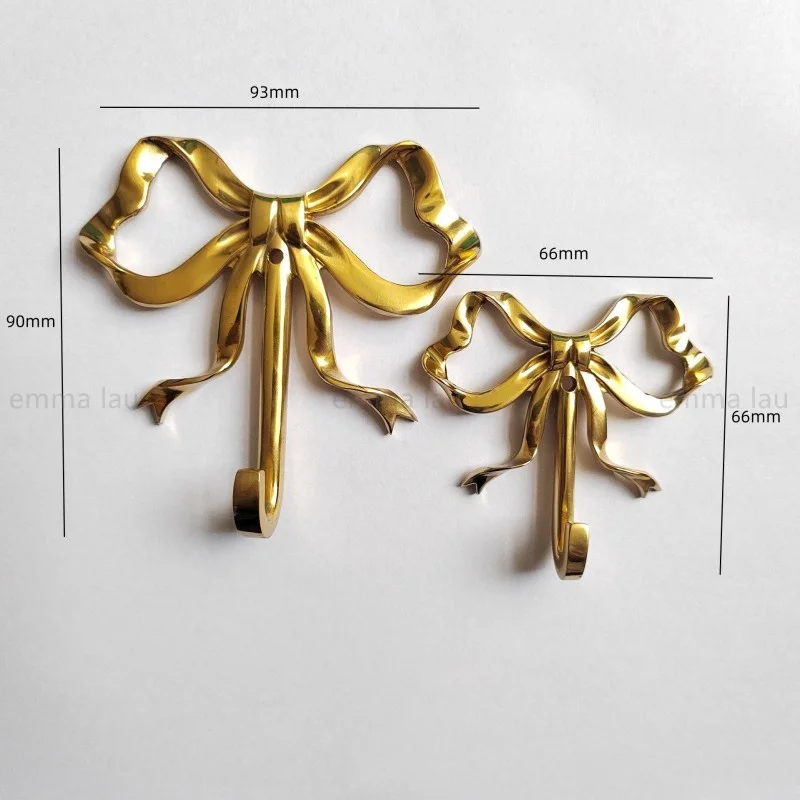 Light Luxury Gold Bow Shape Wall Hook Vintage Decorative Hook