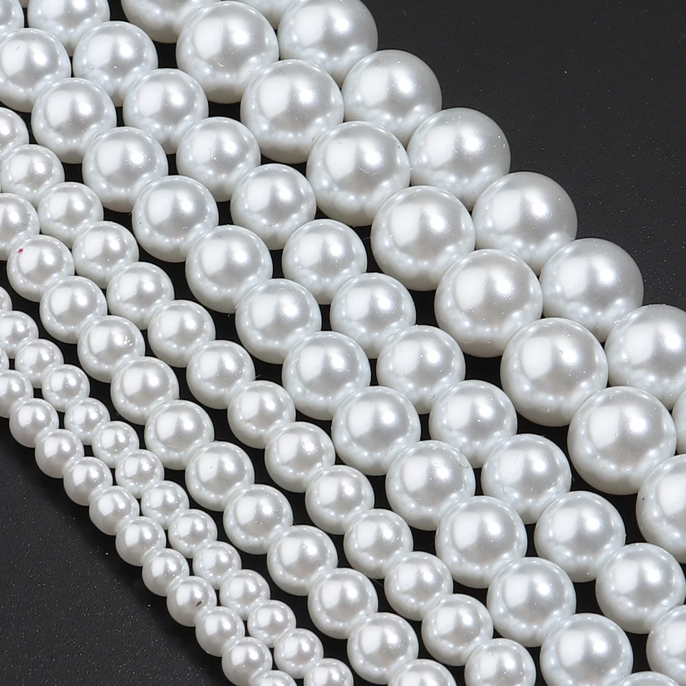 Imitation Pearl Beads 1strand/lot Vintage White Baroque Shell Pearl Loose For DIY Women Jewelry Findings Accessories