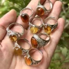 Natural Rose Red Cognac Amber/ Insect Amber Ring , Adjustable size for wearing, different ring holders, For Women Ring Gift 3