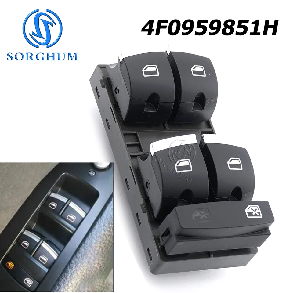 Interruttore Retrovisore OEM 4F0 959 565 / 4F0959565 Per Audi A6 C6, A4 B6, Q7, R8, TT E Altri