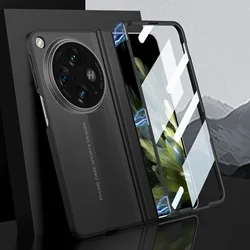 GKK Magnetic Hinge Armor Blade Case with Outer Screen Glass - Anti-Knock Matte Cover for Oppo Find N3 (Black)