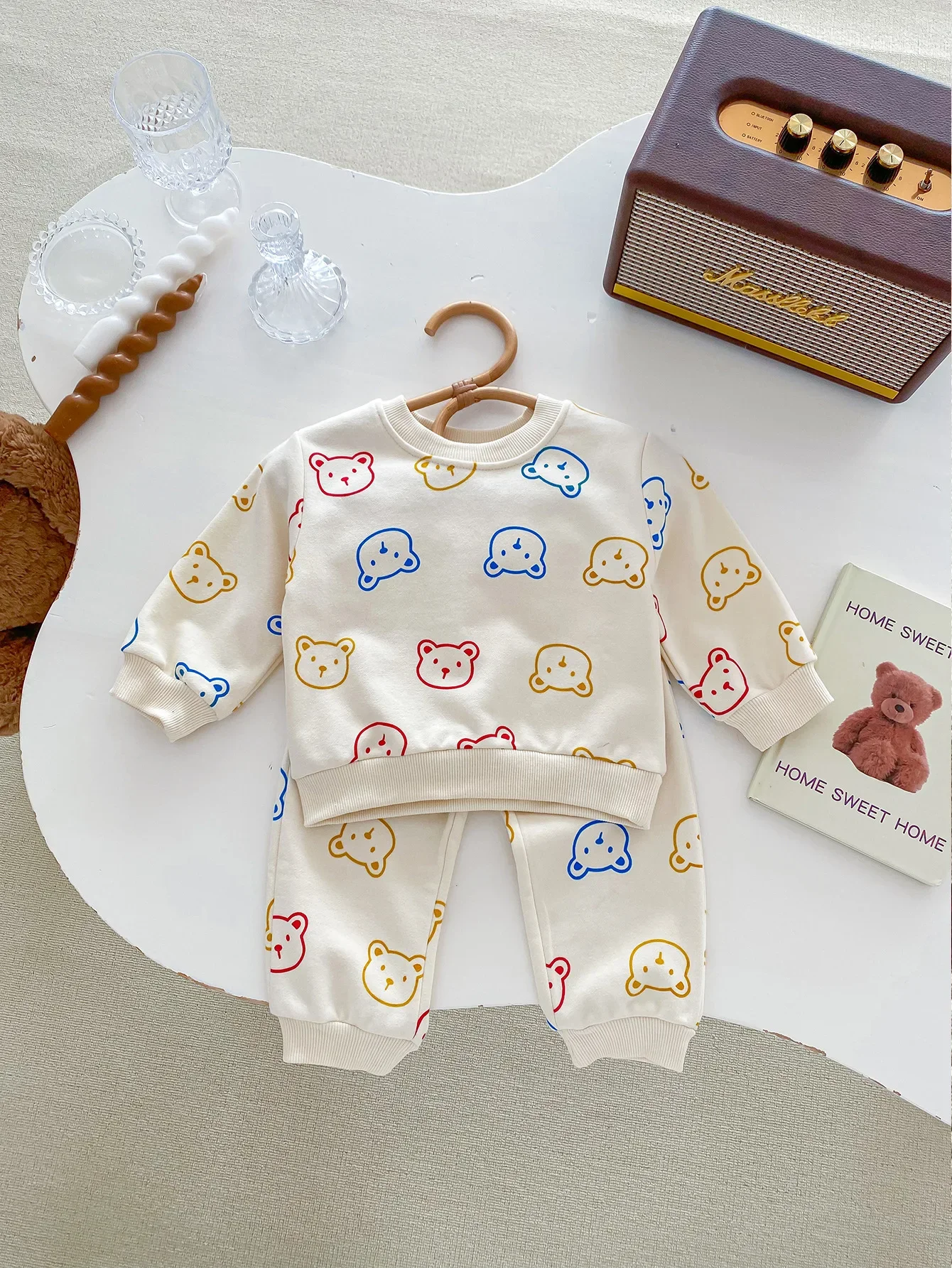 8820 Korean Baby Clothing Set 2024 Spring and Autumn New Boy's Leisure Suit Cartoon Sweater +Pants Two-piece Suit. 6