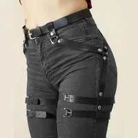 Harnais de jambe en cuir Pu pour femmes, à la mode, harnais de poitrine, Punk gothique, ceintures de jarretelles, ceinture de taille gothique, accessoire de vêtements 1