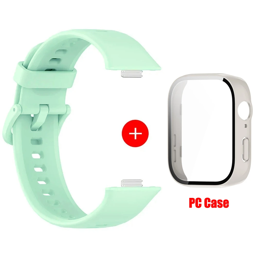 Silicone Watchband with PC Case and Screen Protector for Huawei Watch Fit3 - Replacement Accessories