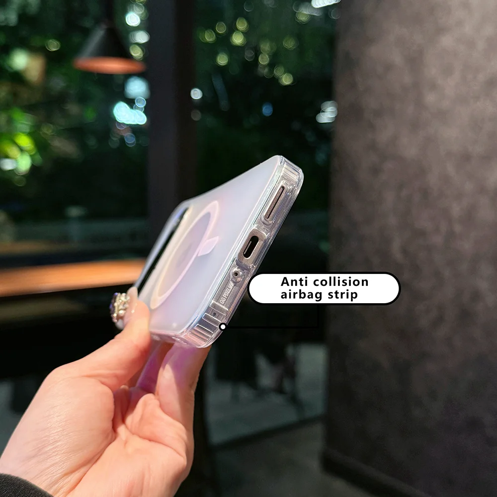 Wireless Charging Colorful Frosted Gradient Magnetic Silicone Case
