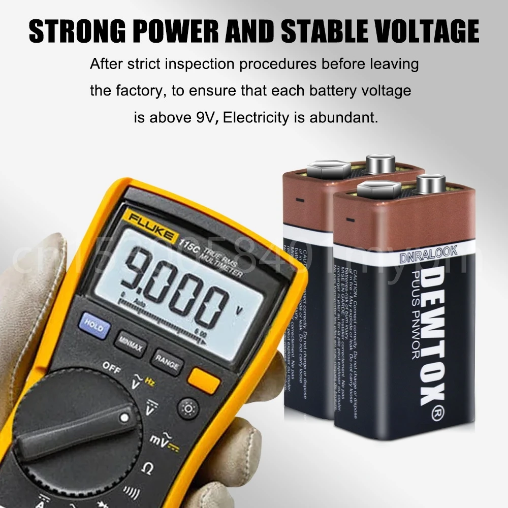 2PCS 9V 6F22ND PPP3 MN1604 6LR61 Battery Heavy Duty Dry Battery Non-rechargeable for Smoke Alarm Intercom Toy Camera Radio