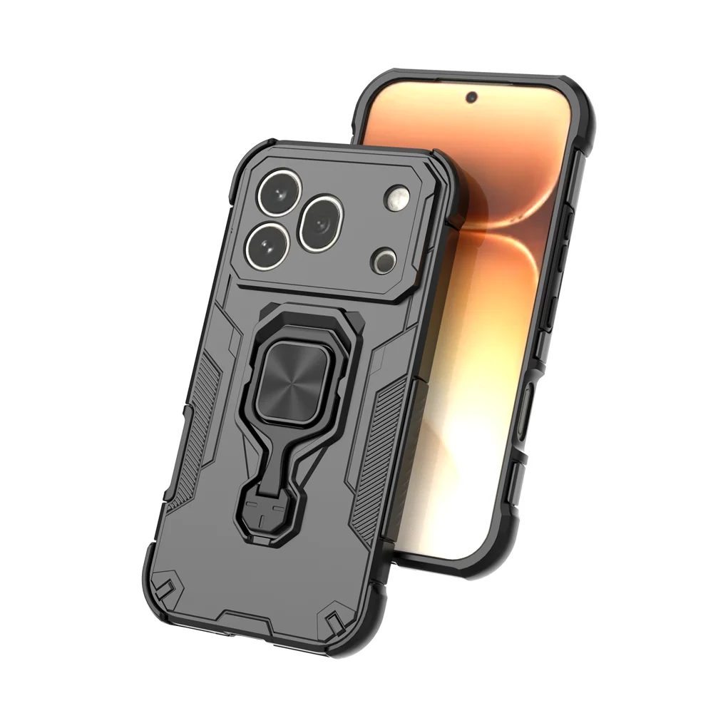 For Honor 600 Pro Ring Holder Heavy Duty Rugged Case with Metal Kickstand